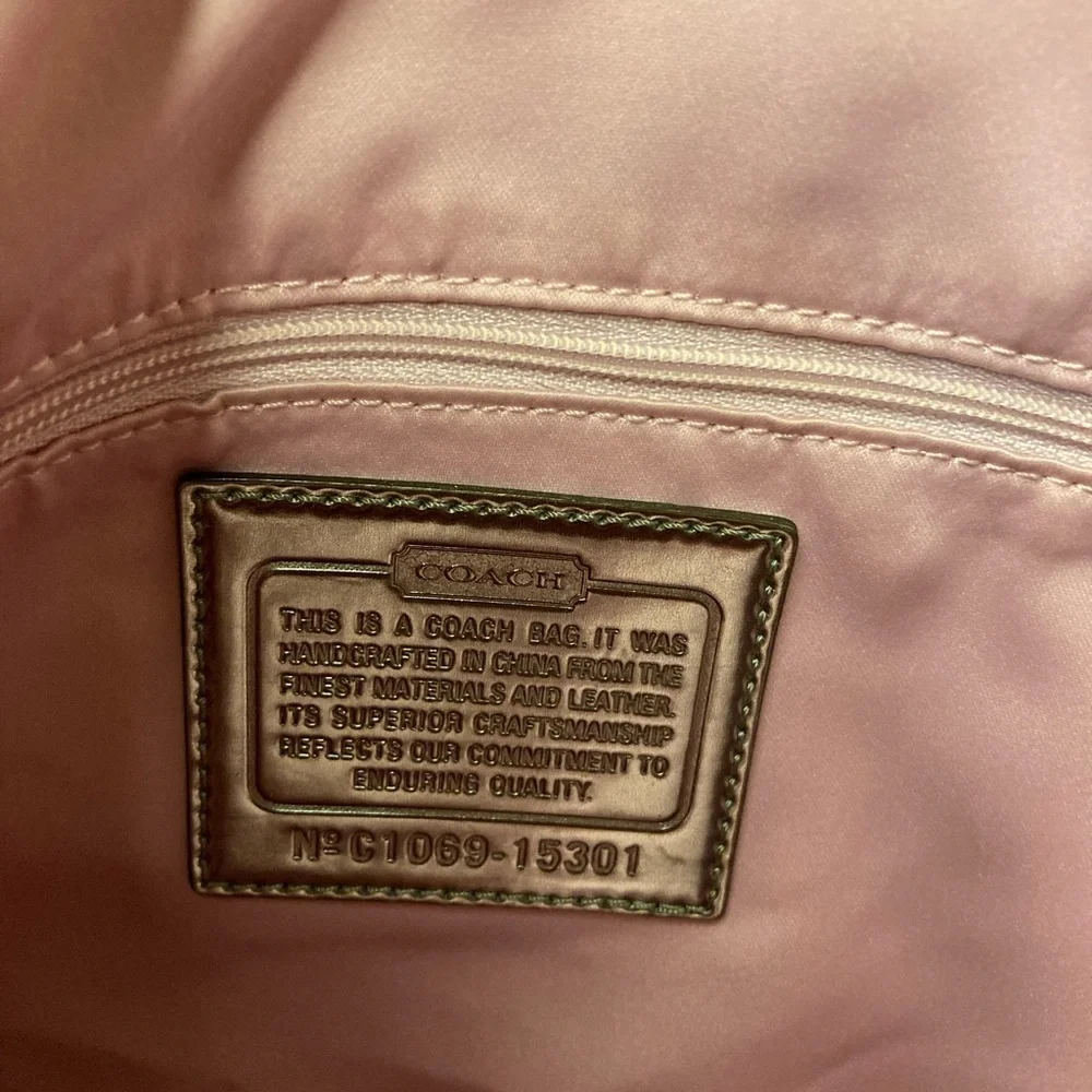 COACH STORYPATCH GLAMOUR SIGNATURE PINK SHOULDERBAG TOTE 15301